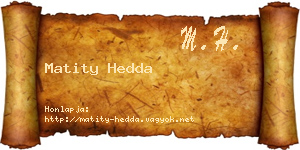 Matity Hedda névjegykártya
